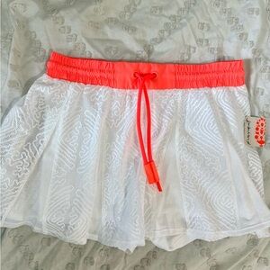 Free People Movement Coral and White Lace Skort